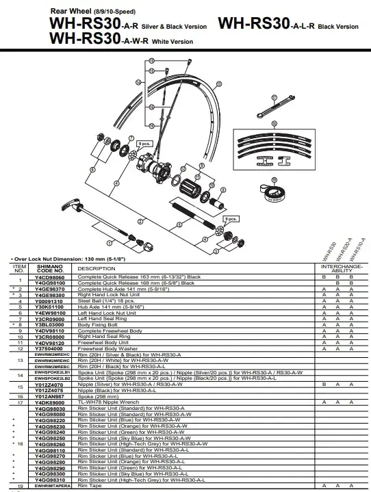 WH-RS30-A Black Wheel Spokes