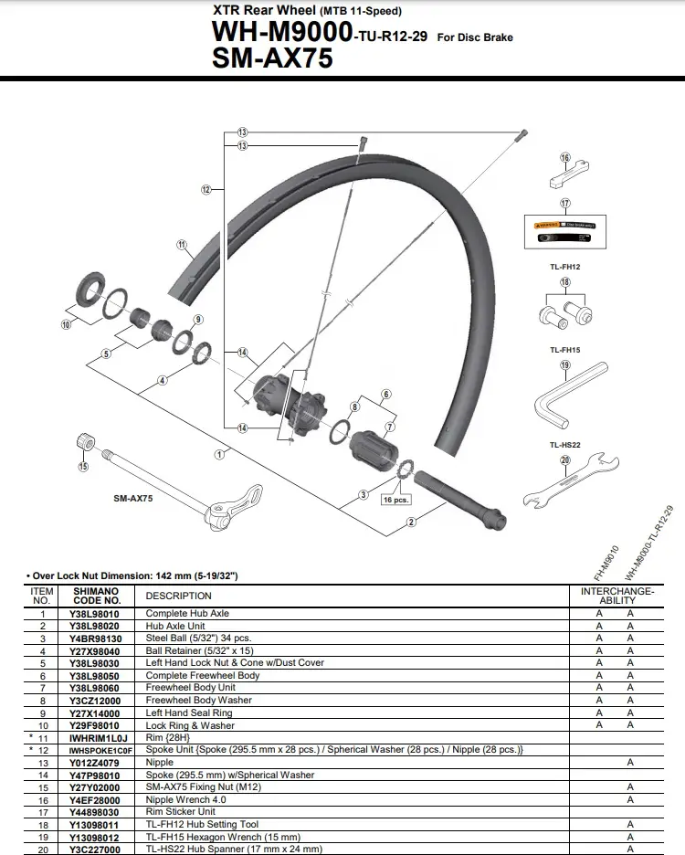 Shimano WH-M9000 XTR Tubeless 29er Wheel Black Spokes
