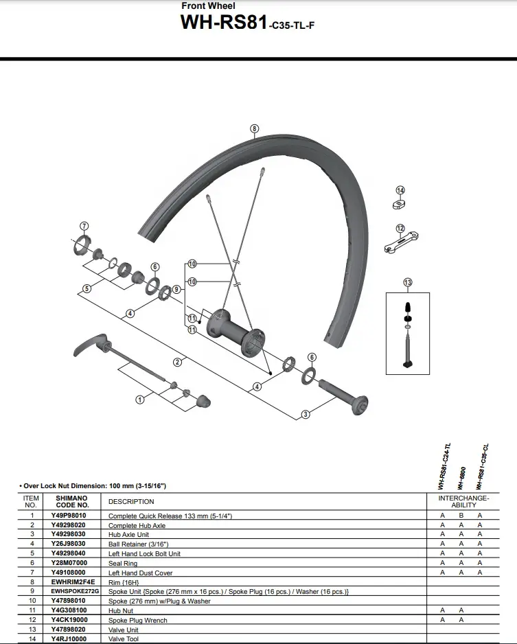 Shimano WH-RS81 C35 Tubeless Wheel Black Spoke