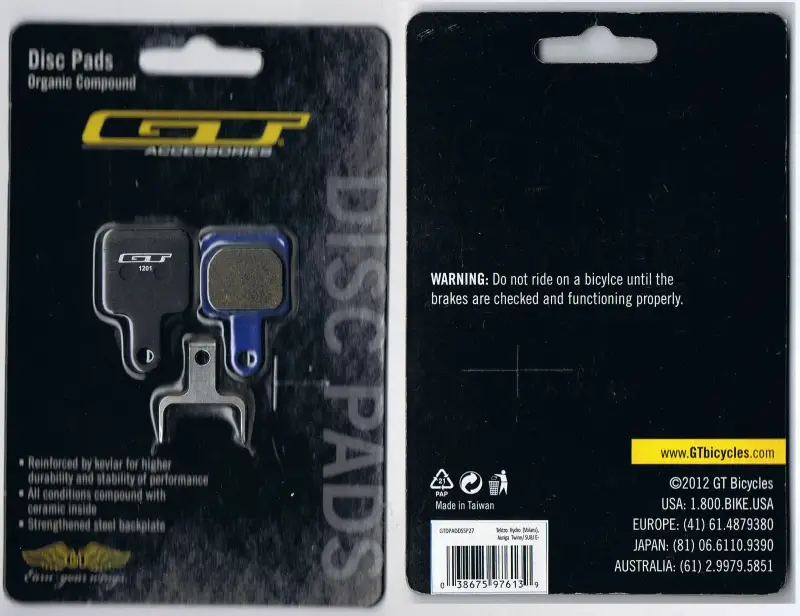 Tektro Hydro Volans Auriga Twinn & Sub Organic Disc Pads by GT Bicycles