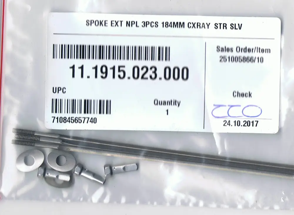 ZIPP Straight Pull Spoke Kit 184mm Code: 11.1915.023.000