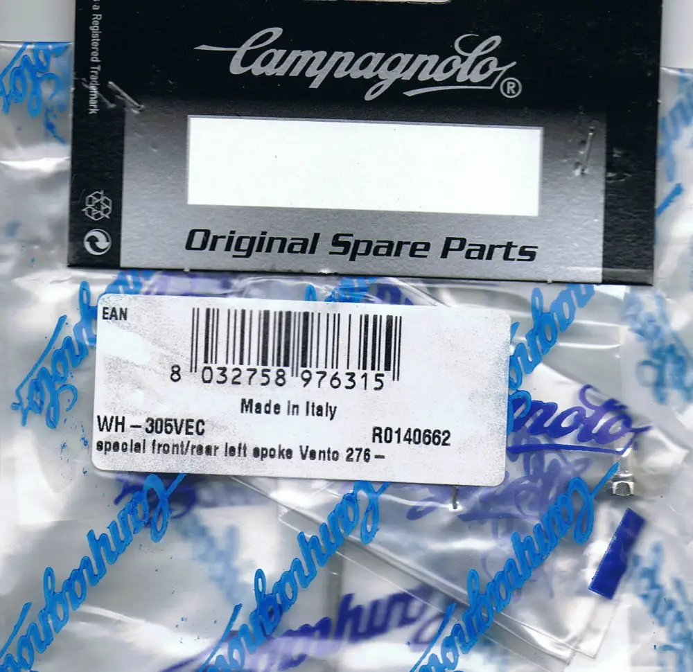 Vento 2010 Special Front or Left Rear Silver Spoke WH-305VEC