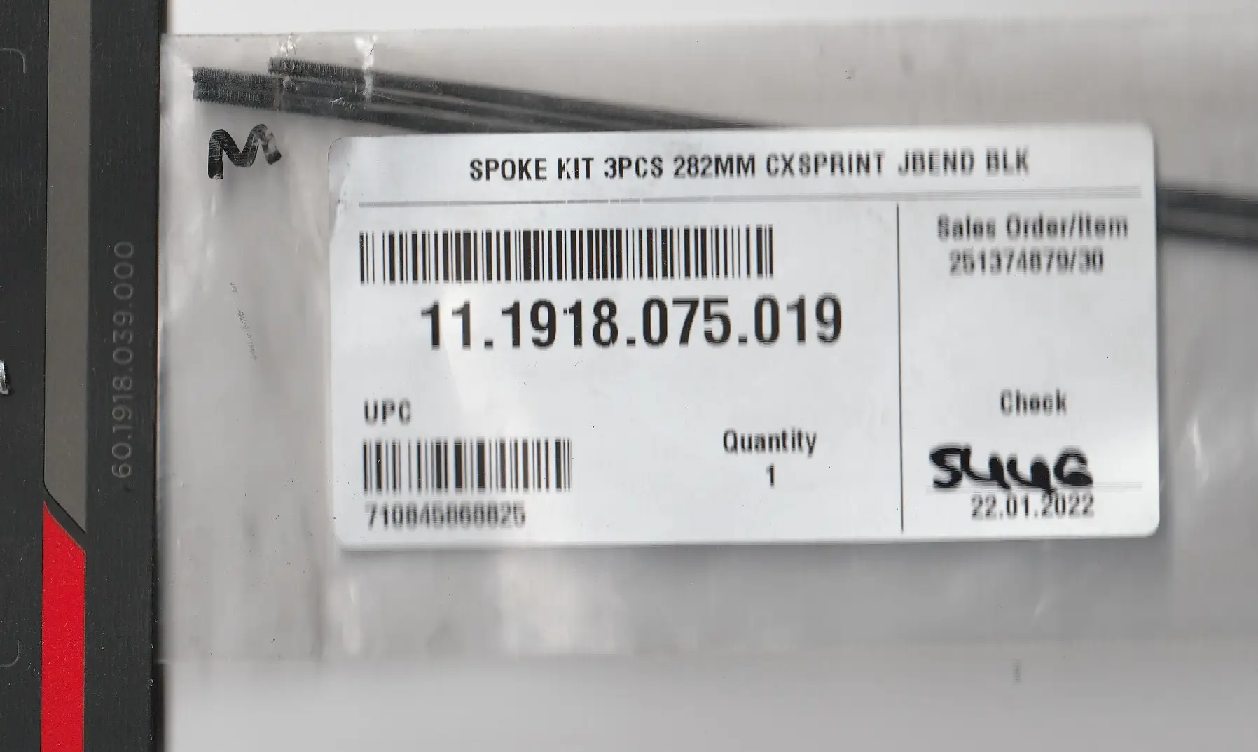 ZIPP J Bend Black Spoke Kit 282mm Code: 11.1918.075.019
