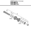 Deore HB-M618 Complete Hub Axle Assembly