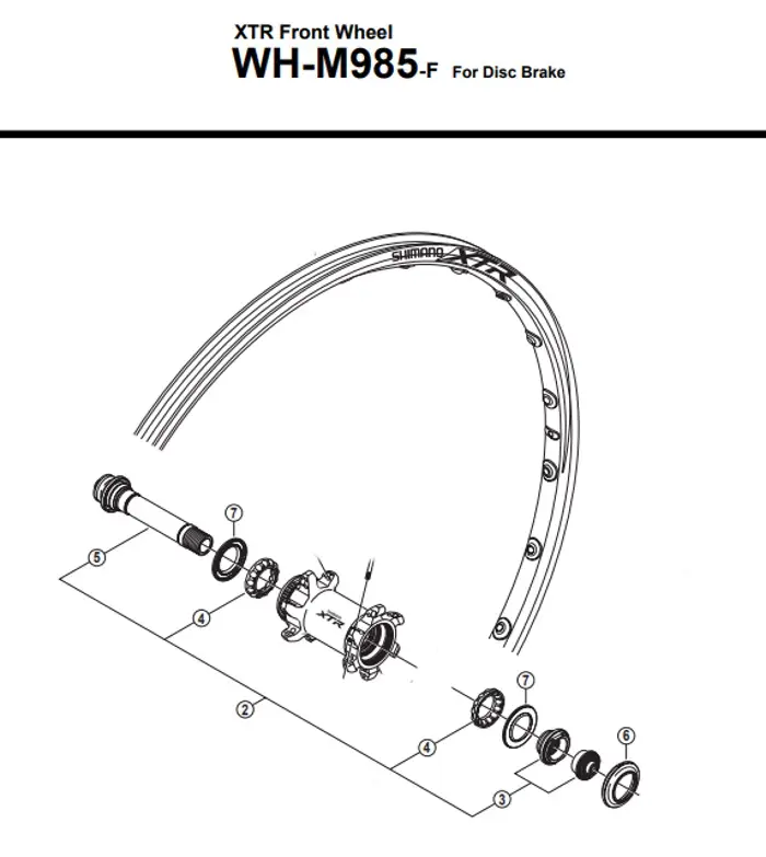 XTR WH-M985 Front Complete Axle Assembly QR
