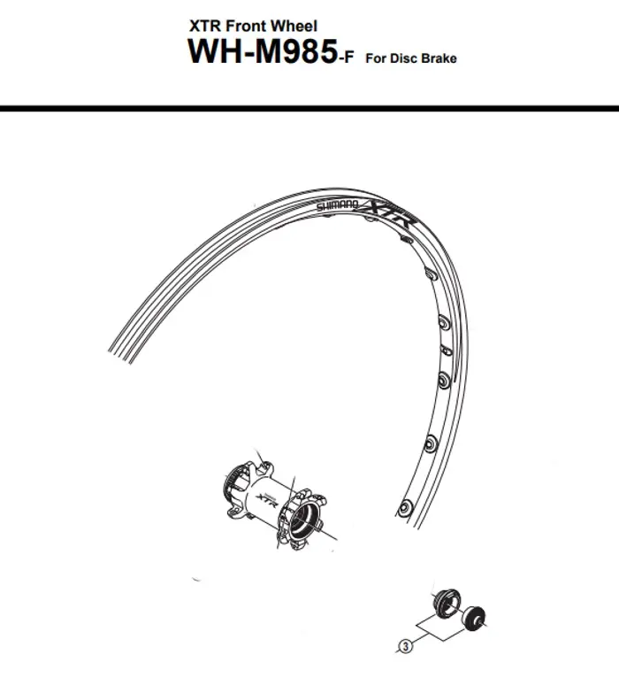 XTR WH-M985 Front Locknut & Cone Assembly QR