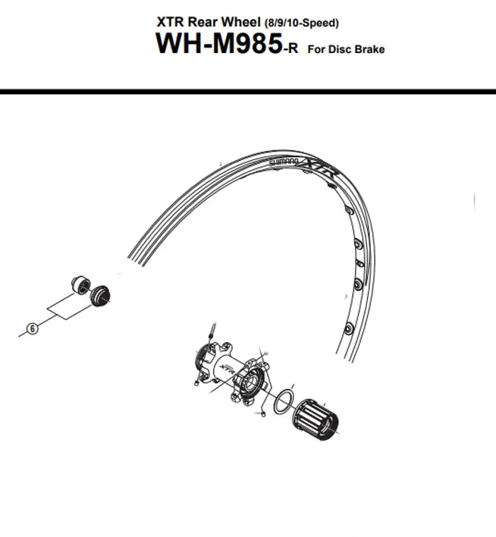 XTR WH-M985 Rear Locknut & Cone Assembly QR