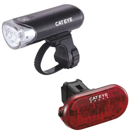 Cateye HL-EL135 Front Light & Omni 5 Rear LED Light Set