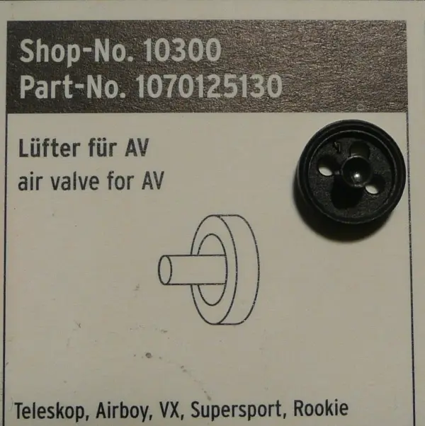 SKS Teleskop Airboy VX Supersport and Rookie Air Valve Insert