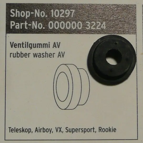 SKS Teleskop Airboy VX Supersport and Rookie Pump Rubber Insert for Schrader Valves